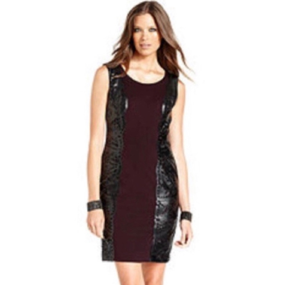 Betsey Johnson Faux Leather Laser Cut Dress